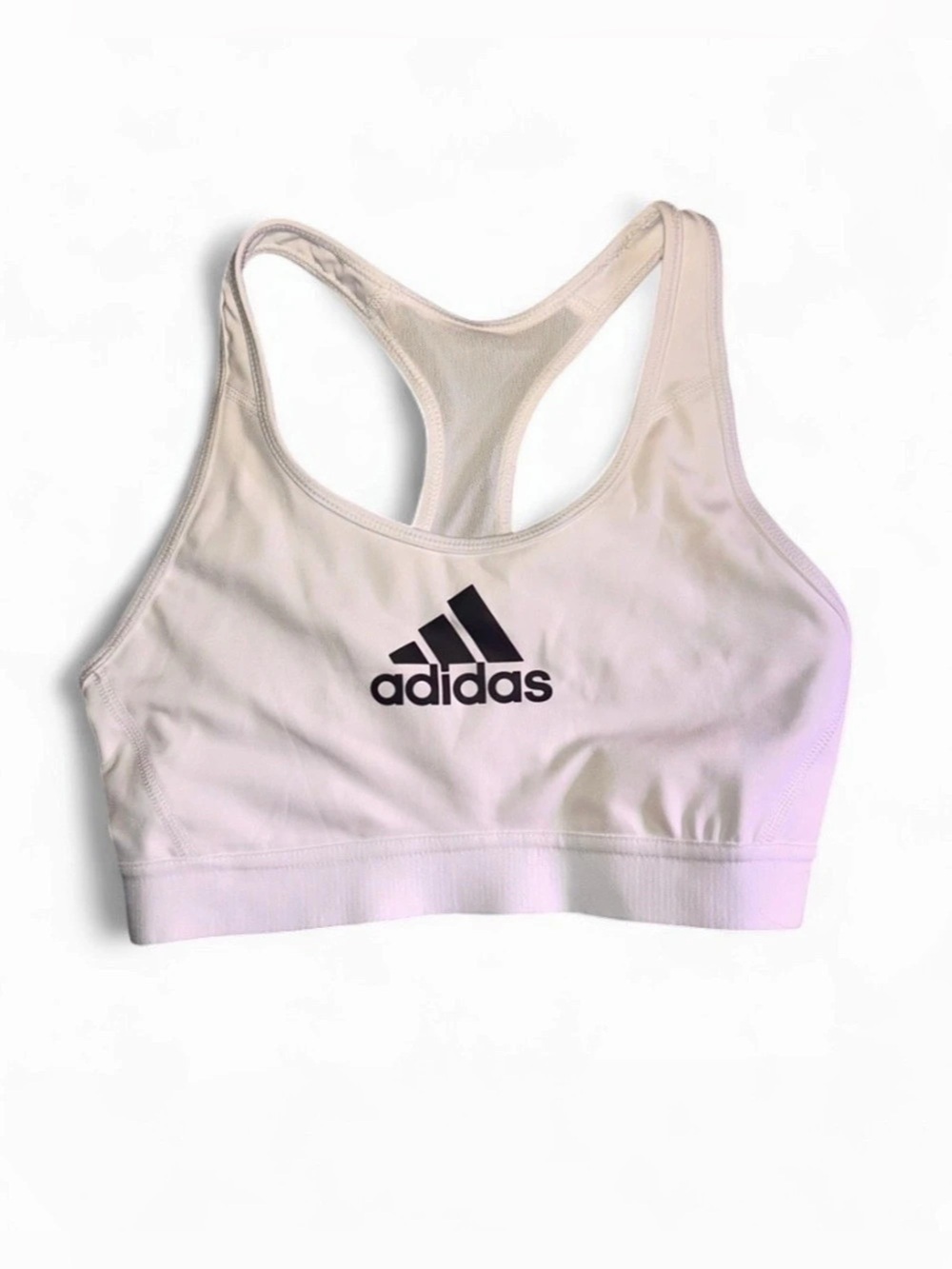 NWT Adidas White Womens Racerback Sports Bra Size Small